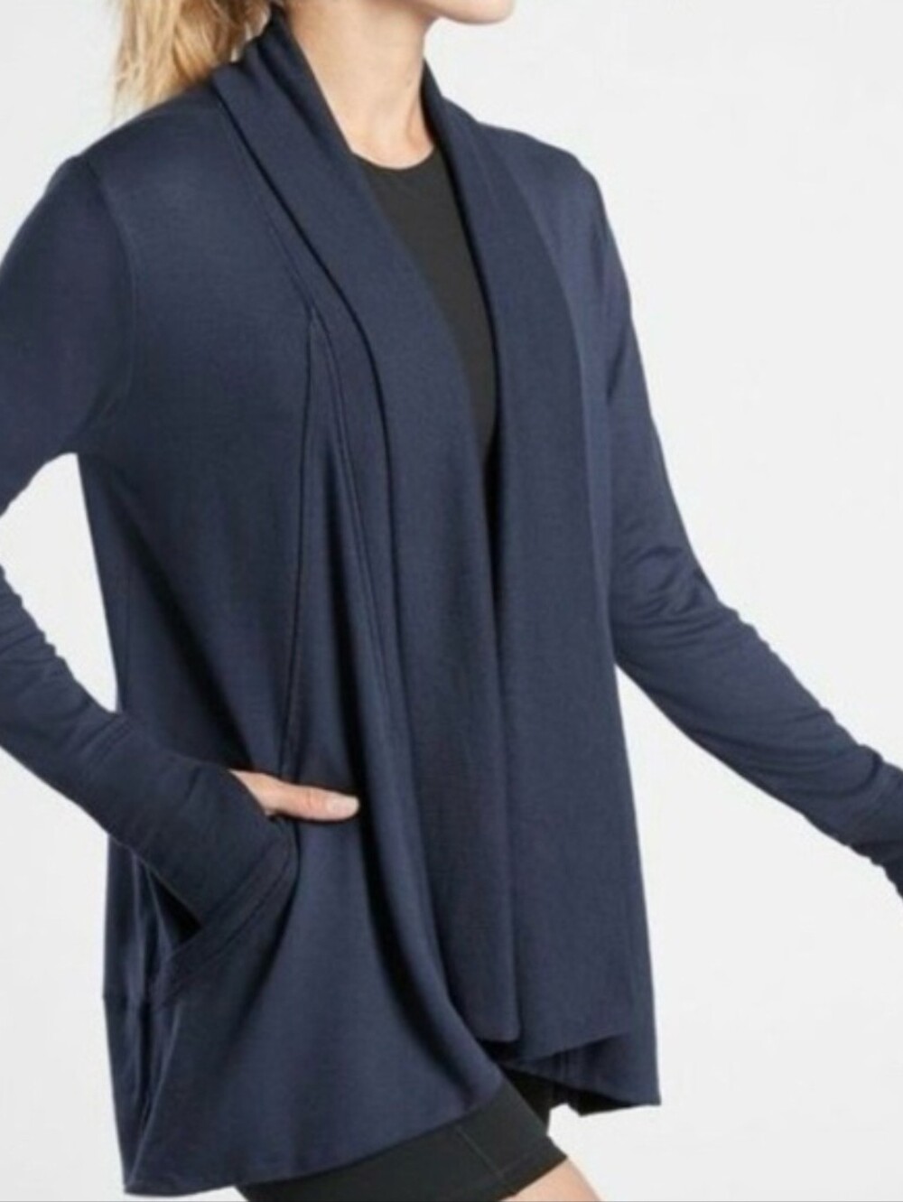 Athleta Pranayama Wrap - Navy Size Large Regular